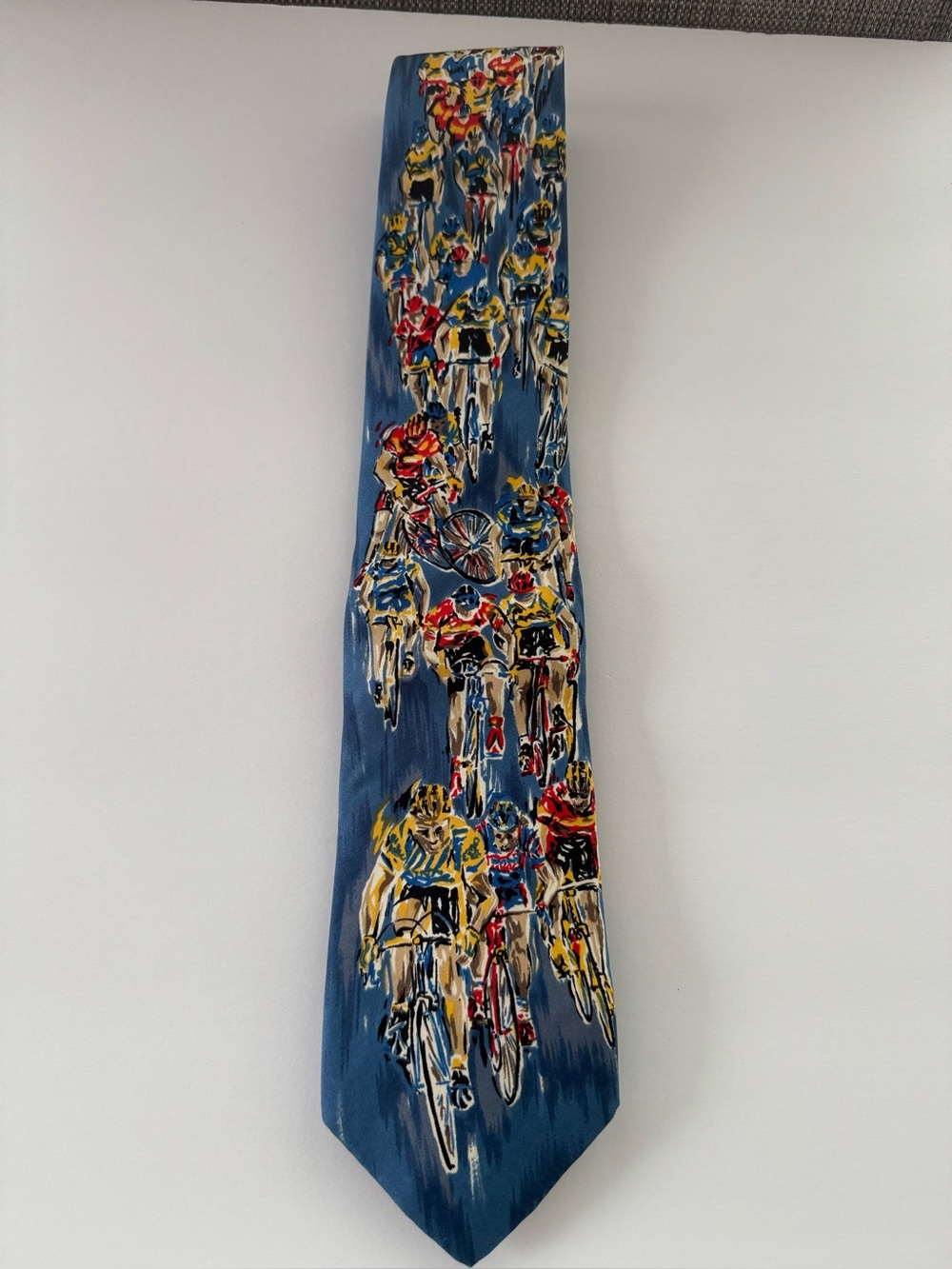 Land’s End 100% Silk Neck Tie-Multicolor Cycling